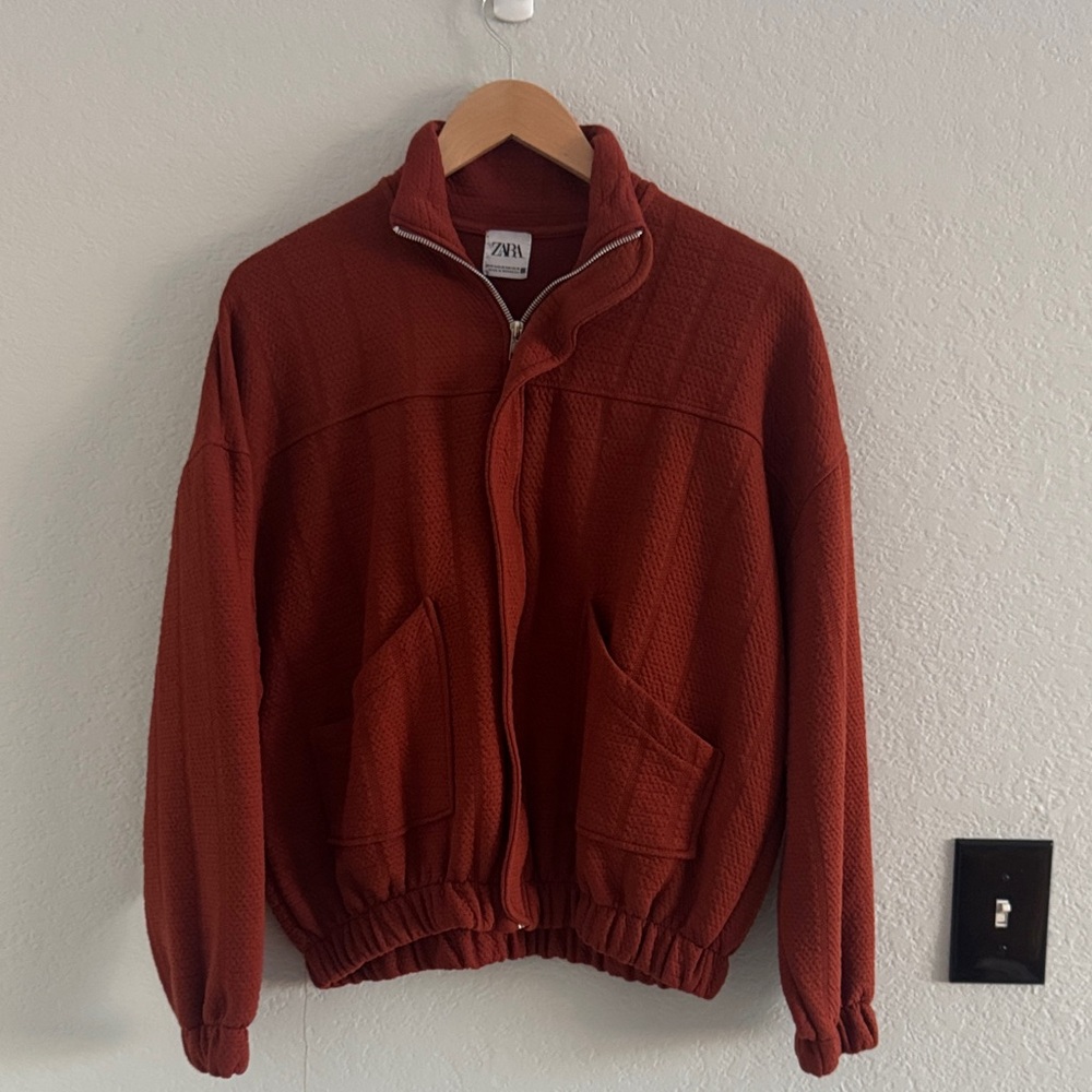 NWOT ZARA Textured Zip Up Jacket